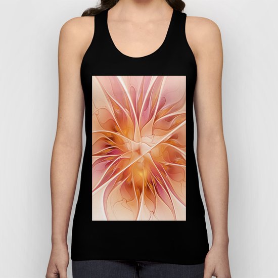 Floral Impression, Abstract Fractal Art Unisex Tank Top