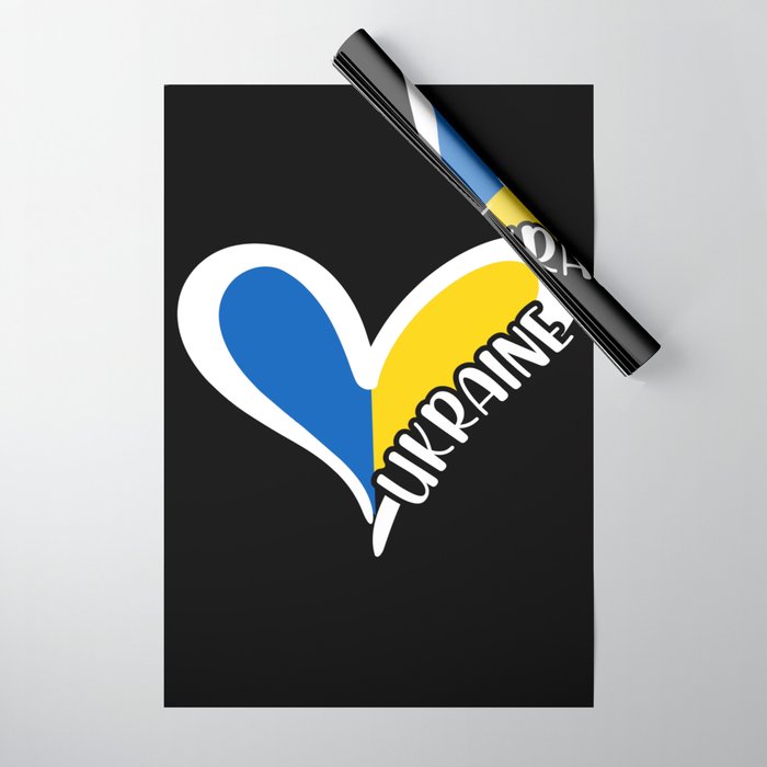 Love Ukraine Heart Wrapping Paper