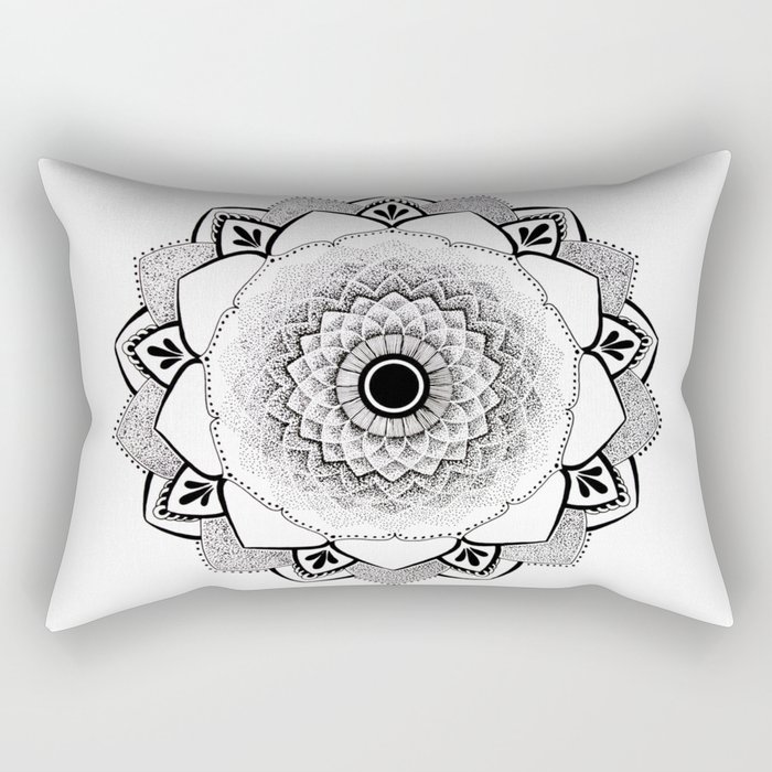 Mandala B&W II Rectangular Pillow