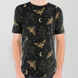 Death Head Moths Night All Over Graphic Tee