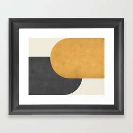 Halfmoon Colorblock - Gold Charcoal Framed Art Print