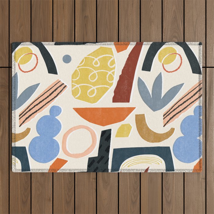 Abstract collage Outdoor Rug