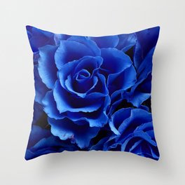 Blue Roses Flowers Plant Romance Throw Pillow