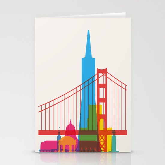 Shapes of San Francisco. Accurate to scale Stationery Cards