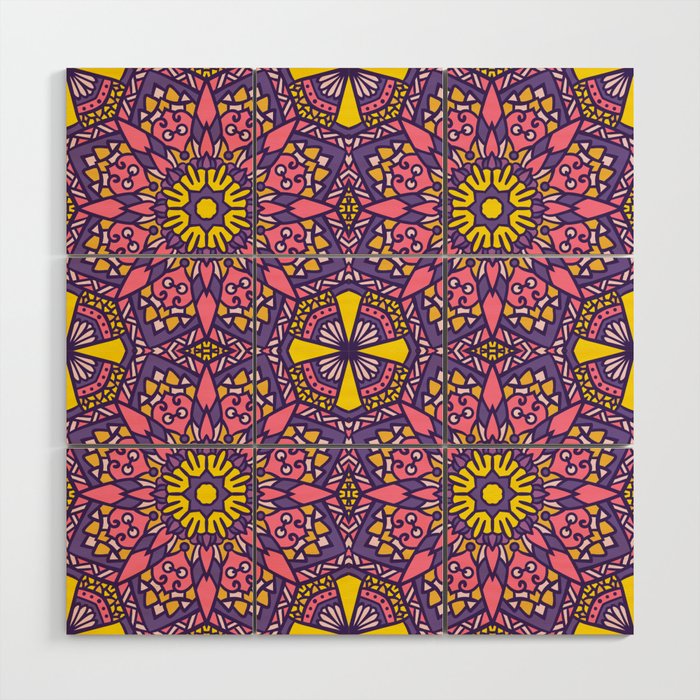 Purple Pink Persian Mosaic Wood Wall Art