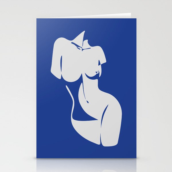 Curvalicious in blue / Abstract female body shape  Stationery Cards