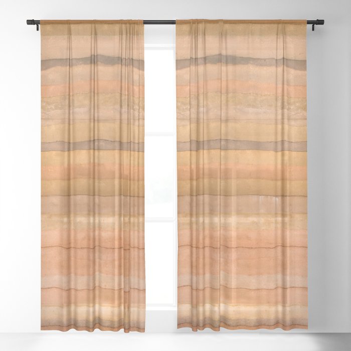 Gold Coral Wood Panel Sheer Curtain By Jamesmichals Society6