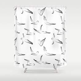 Pilates poses pattern 2 Shower Curtain