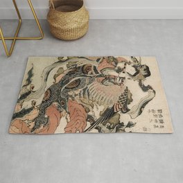 Hokusai, Aspara and the flute – musician manga, japan,hokusai,japanese,北斎,ミュージシャン Area & Throw Rug