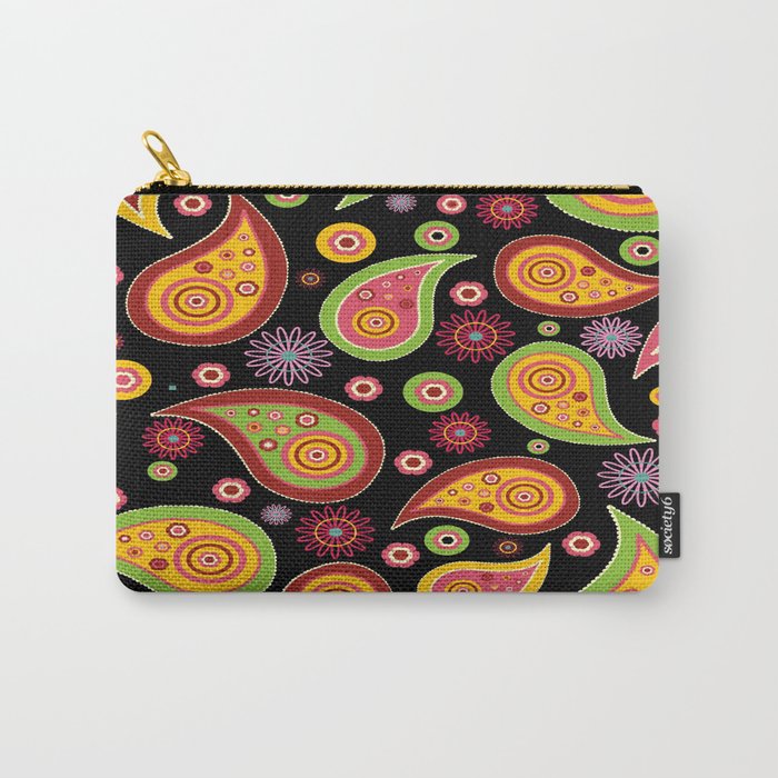 Colorful Paisleys Galore Carry-All Pouch
