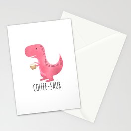 Coffee-saur | Pink Stationery Card