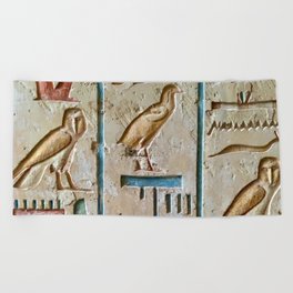 Ancient Egyptian Hieroglyphics Beach Towel