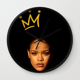 Musician Rihanna Riri Queen vector illustration Wall Clock