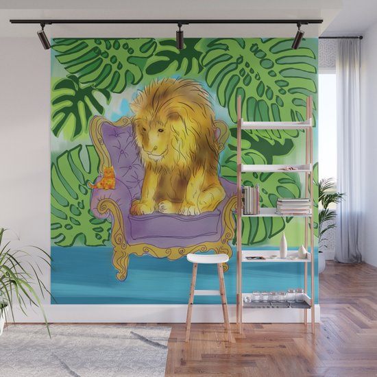 Animals In Chairs 7 The Lion And The Pussycat Wall Mural