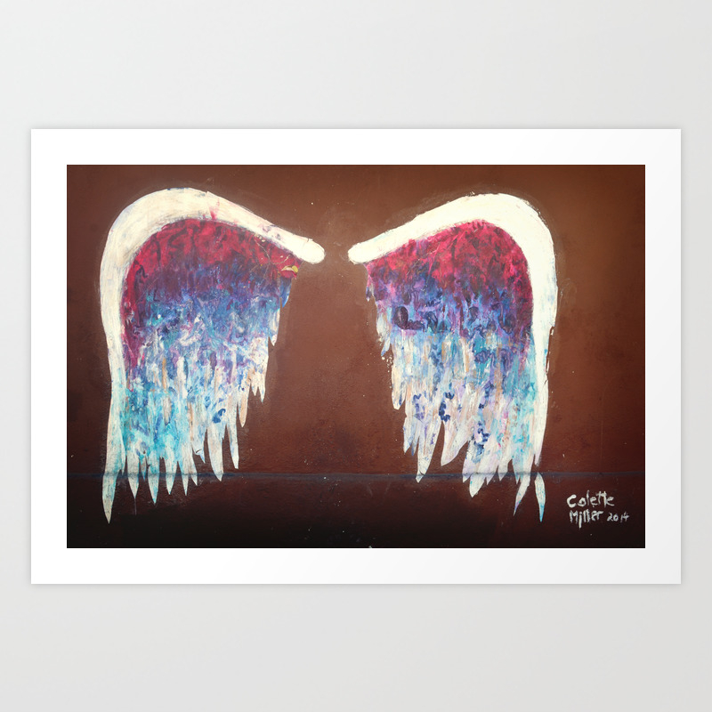 Angel Wings Wall Art Downtown Los Angeles Art Print By Mdeephotography Society6
