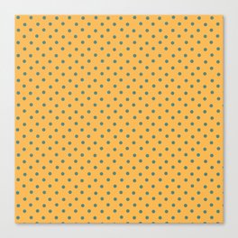 Cute Orange And Blue Polka Dot Pattern,Retro,circle,dotted,abstract,Simple,Minimal,Chic, Canvas Print