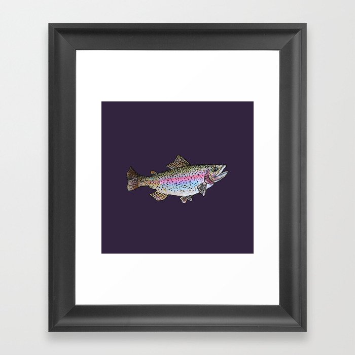 Rainbow Trout Drawing  Framed Art Print