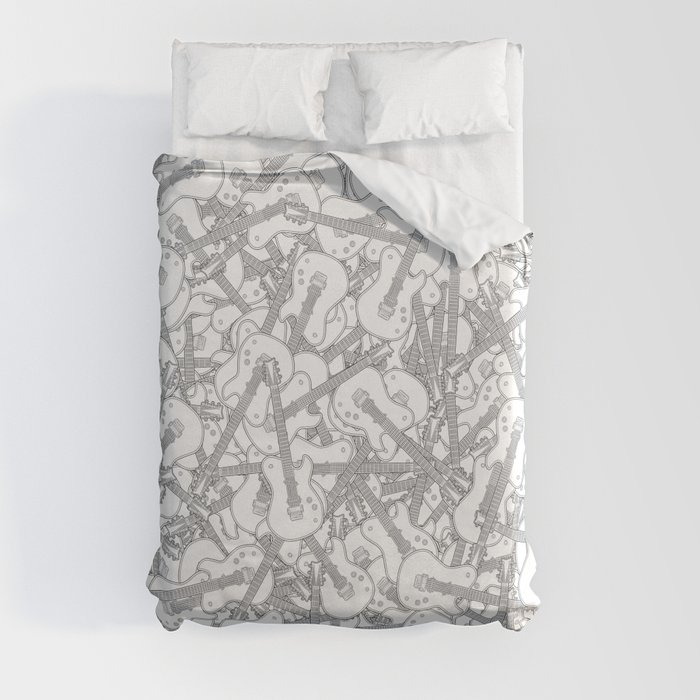 Guitar Hero II B&W Duvet Cover