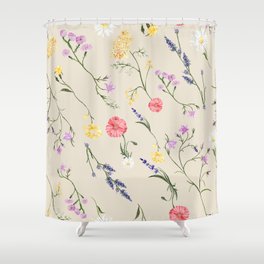 Wildflower and Lavender Shower Curtain