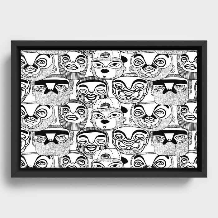 Happy Faces Framed Canvas