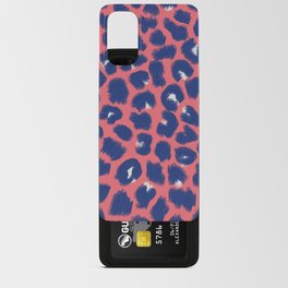 Leopard Spots, Cheetah Print, Navy, Coral Color, Brush Strokes Android Card Case
