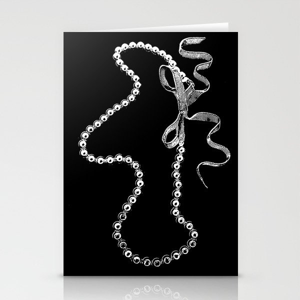 Pearls, Black and White Stationery Cards