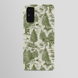 Bigfoot / Sasquatch Toile de Jouy in Forest Green Android Case
