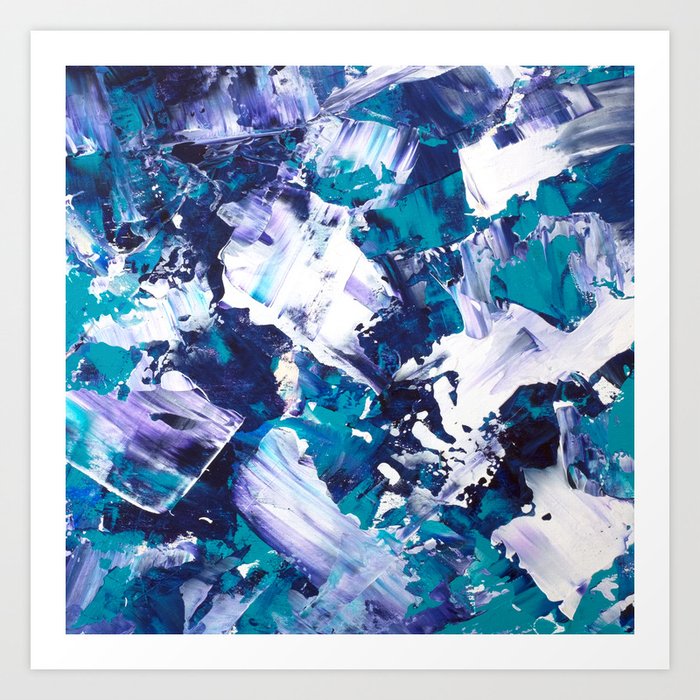 Be The Change Modern Blue Teal Green Purple White Abstract