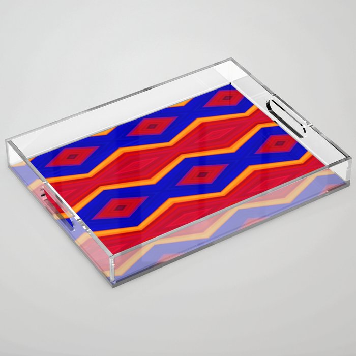 Abstract Geometric Pattern Rhombus Texture Acrylic Tray By Suriko8