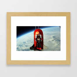 Toy Robot in Space! Framed Art Print