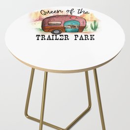 CampingLife Queen of the Trailer Park Trailer Graphic Adventure Side Table