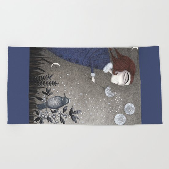 Winter Twilight Beach Towel