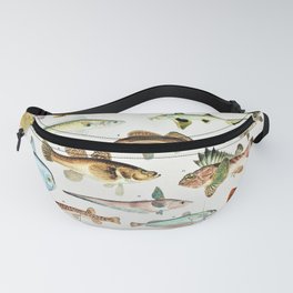 Illustrated Colorful Southern Pacific Ocean Exotic Game Fish Identification Chart No. 4 Fanny Pack