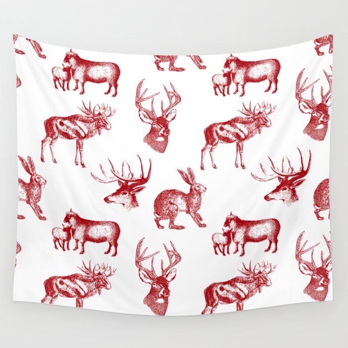 Woodland Critters in Red and White