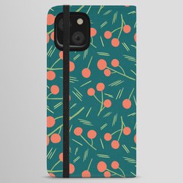 Orange Berry Garden - Orange, green iPhone Wallet Case