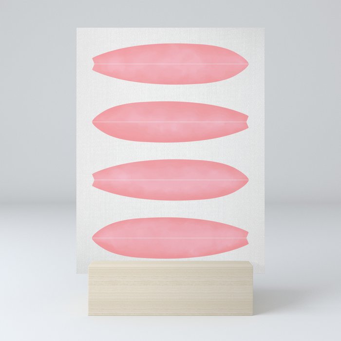 Surfboards in Pink Mini Art Print