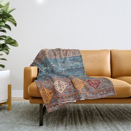 Traditional Vintage Moroccan Carpet Throw Blanket