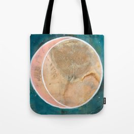 Pink Eco Print Moon Tote Bag