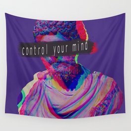 Control your mind vaporwave statue Marcus Aurelius Wall Tapestry