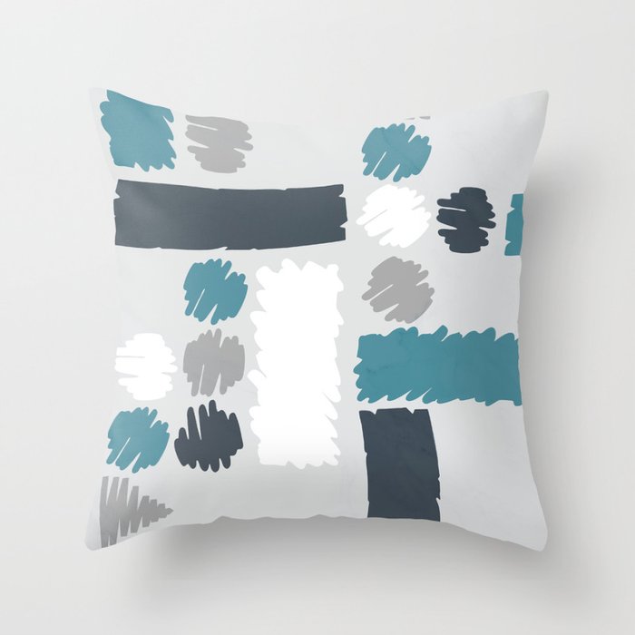 geometric abstract in blue  Throw Pillow