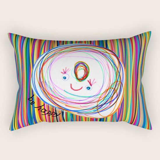 Be Happy | Smile | Stay Child | Kids Painting Rectangular Pillow