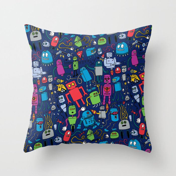 Robots Forever! Throw Pillow