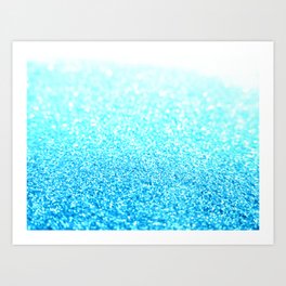 Turquoise Glitter Art Print