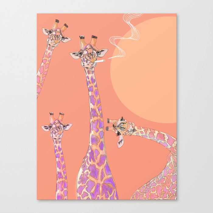 Colorful Giraffes Canvas Print