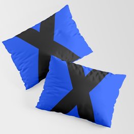 letter X (Black & Blue) Pillow Sham