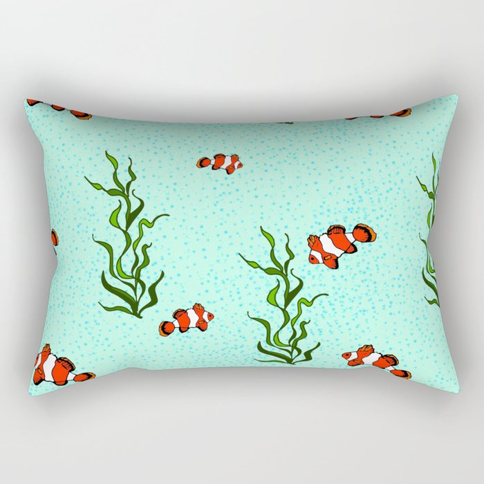 Swimming Clowns Rectangular Pillow