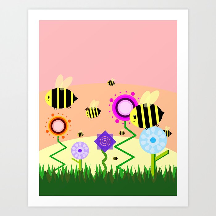 Bees! Art Print