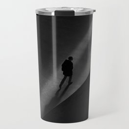 Walking by night - shadows and silhouttes industrial portrait black and white photograph / photography Travel Mug