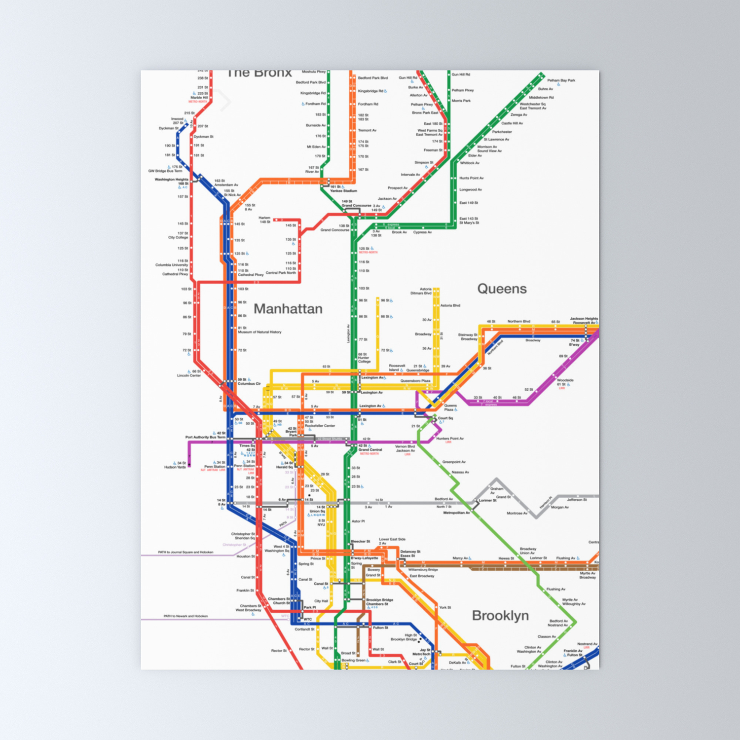 New York City Subway Map Mini Art Print By Igorsin Society6