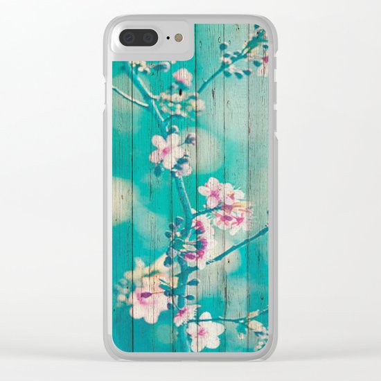 Sweet Flowers on Wood 01 Clear iPhone Case